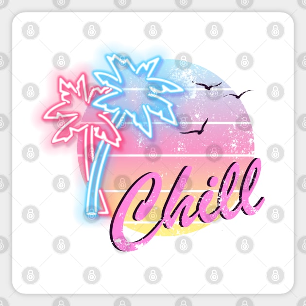 Chill Summer Palms White Sticker by Luve